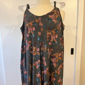 Torrid Charcoal Grey Floral Jumpsuit Size 2